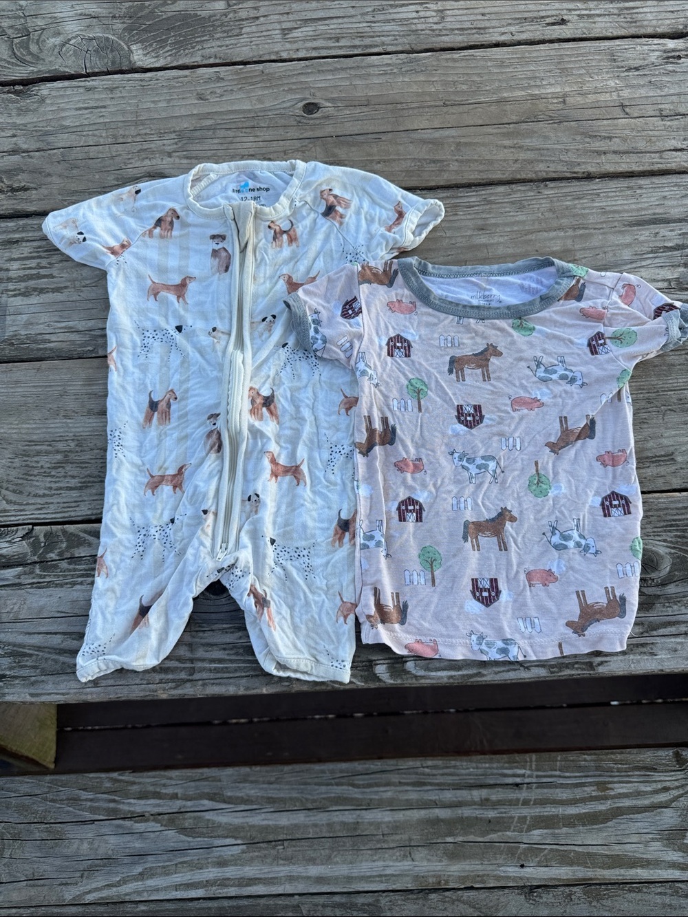 Little One Shop/Milkberry onesie and t-shirt 12-18M & 18M bundle